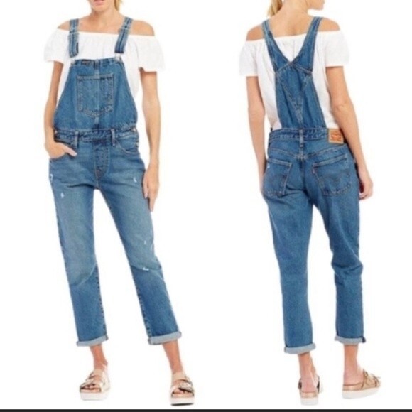 Levi's Medium Wash Denim Heritage Overalls Size XS - Picture 1 of 10